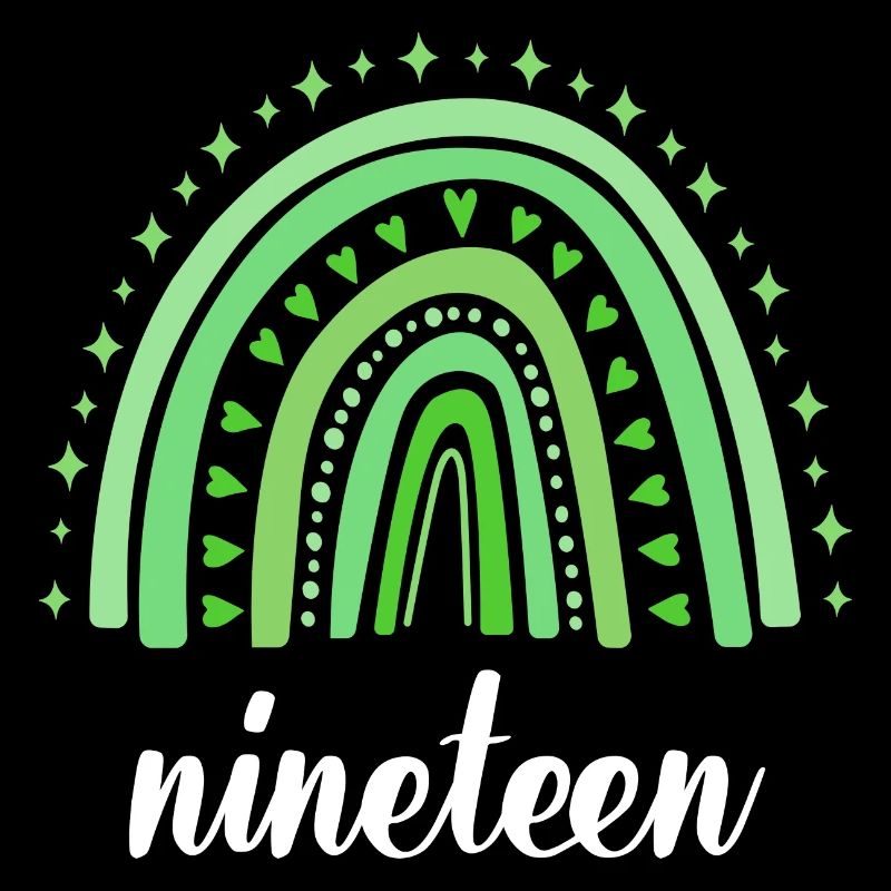 Green Rainbow Nineteen Years 19th Birthday