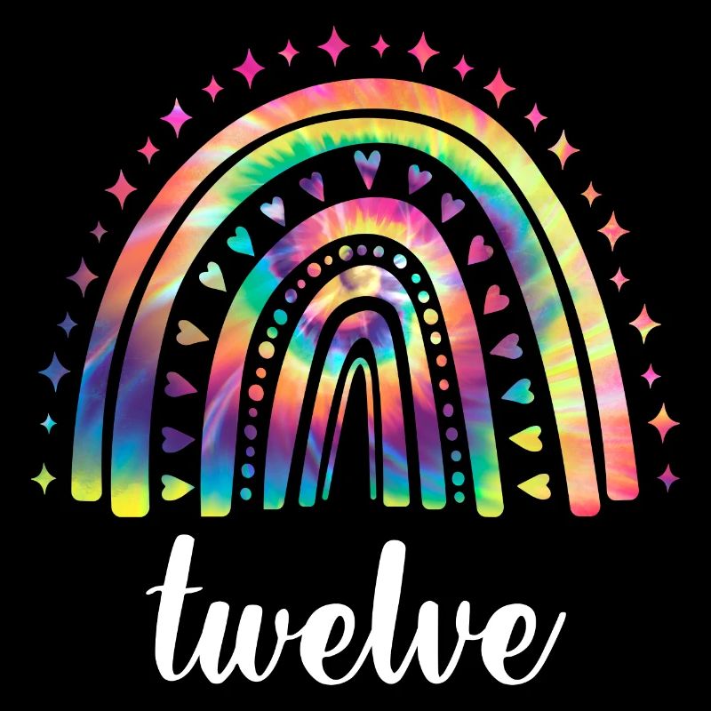 Tie Dye Rainbow Douze ans 12e anniversaire