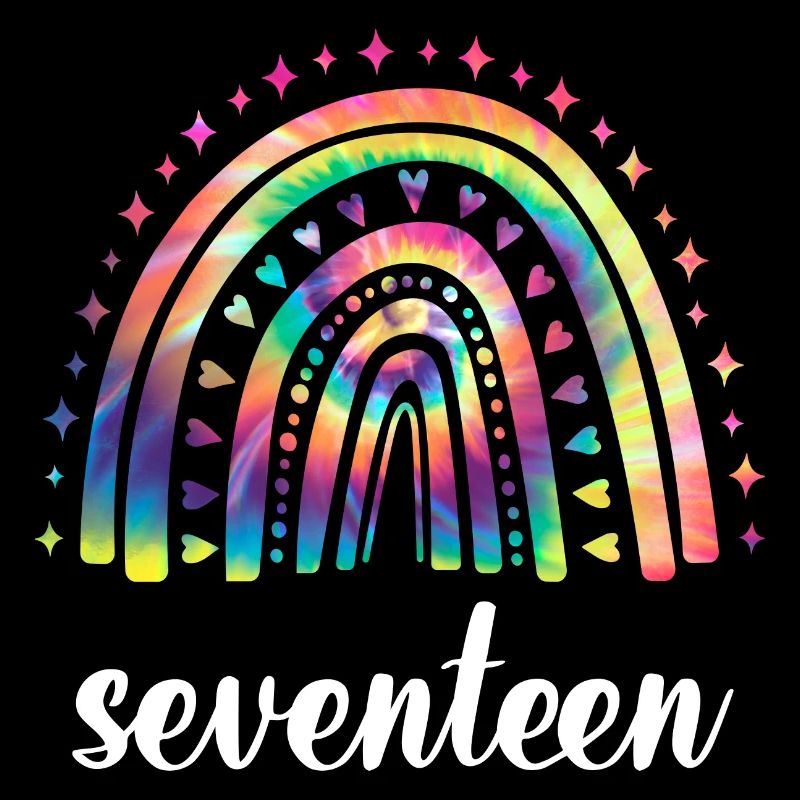 Tie Dye Rainbow dix-sept ans 17e anniversaire