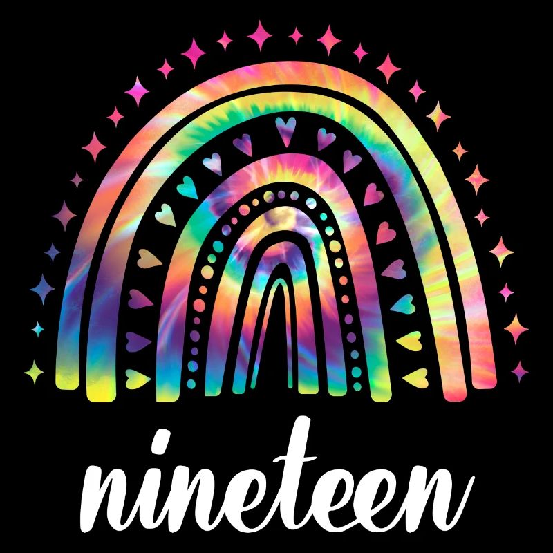 Tie Dye Rainbow Dix-neuf ans 19e anniversaire