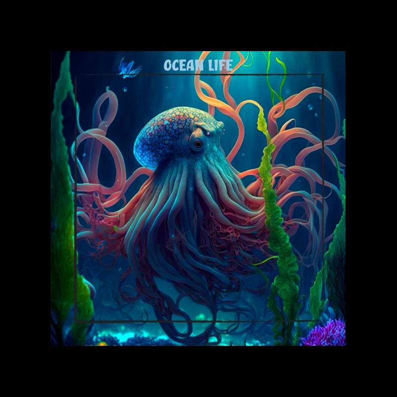 Ocean animals, angry octopus