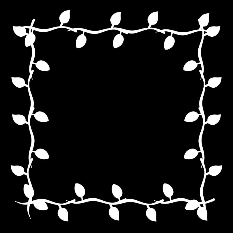Four Leaves Line Nature Frame Leaf Shape