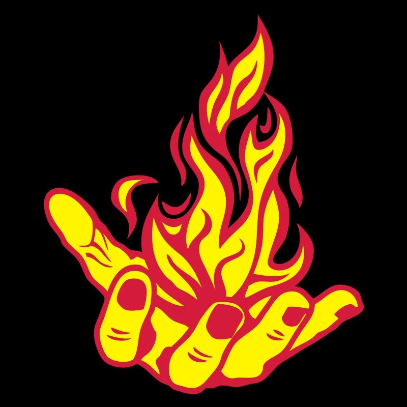 open hand open vuur brand Fire1 de hand