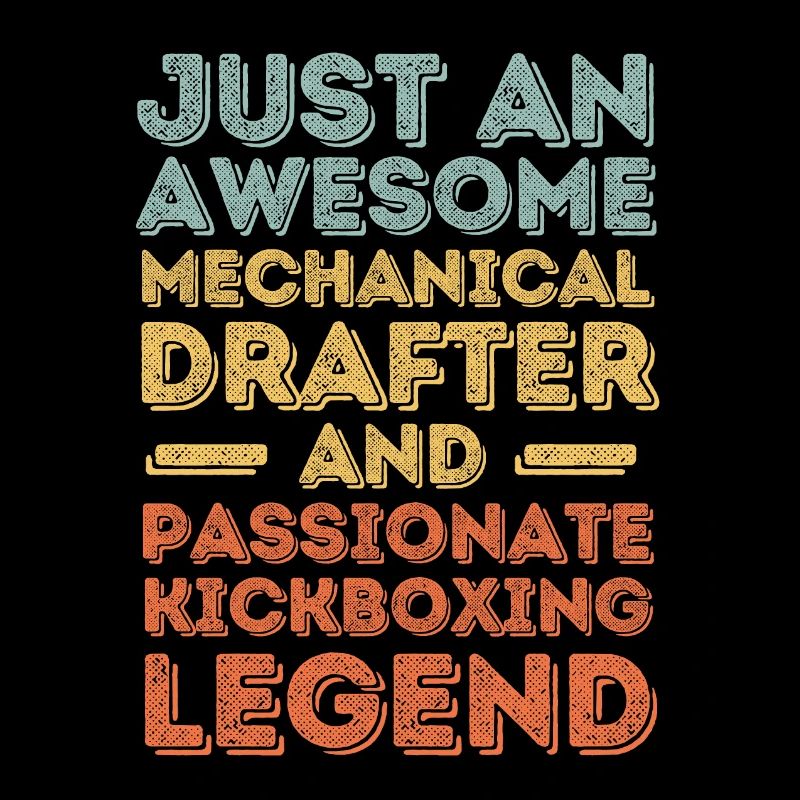 Technischer-Zeichner Kickboxen retro