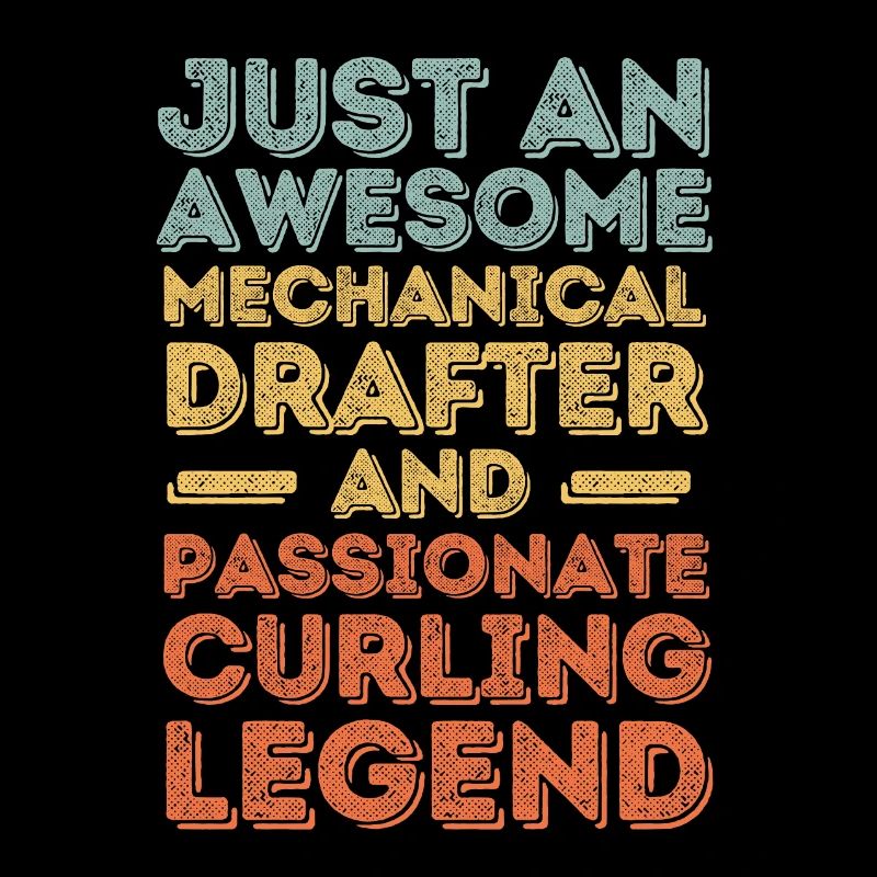 Dessinateur technique curling rétro
