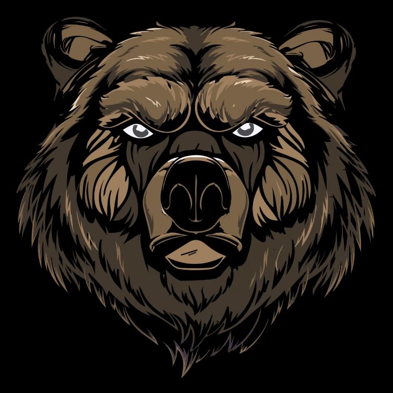 Cool Bear Brown Bear Grizzly Head Predator Graphics