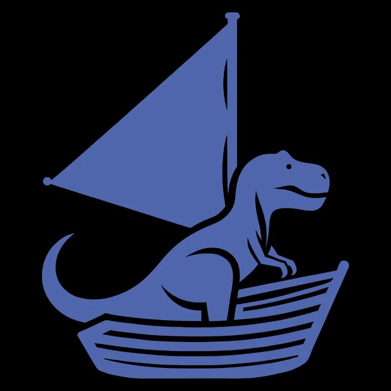 Cool Summer Sailboat T-Rex Silhouette