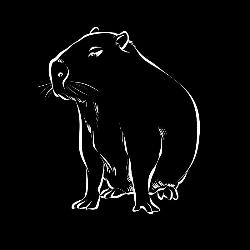Cute capybara sitting drawing