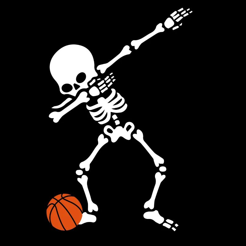 Dabbender skeleton basketball player