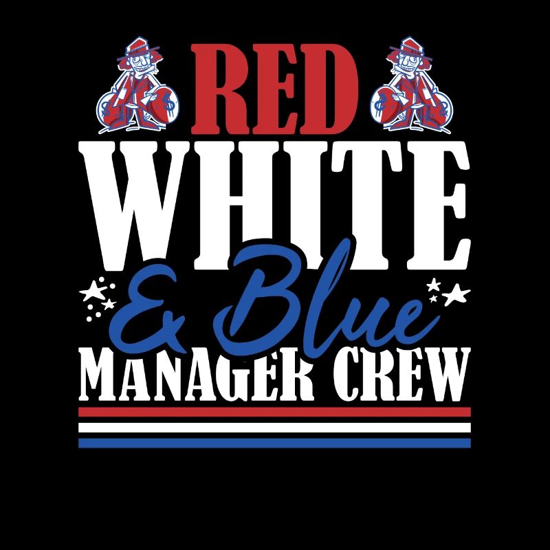 Veteran US Flag Red White & Blue Manager Crew