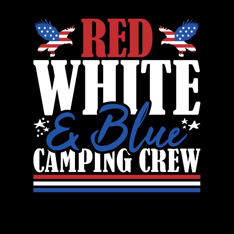 Veteran US Flag Red White & Blue Camping Crew