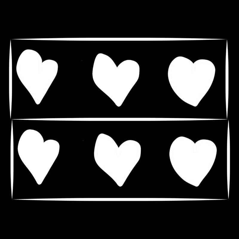 Motif rectangle de six cœurs