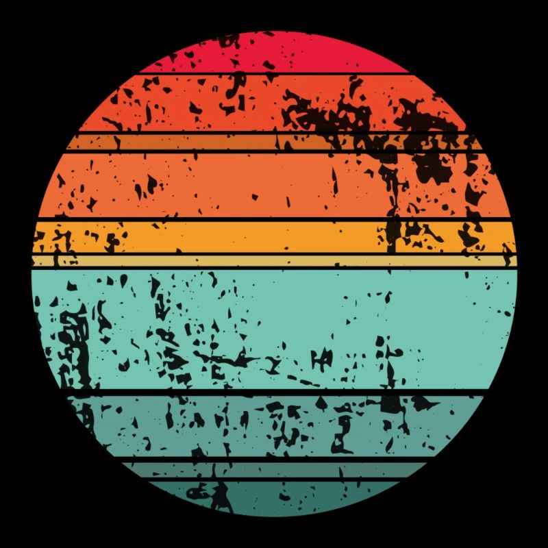 Cercle d’arrière-plan rétro Sunset