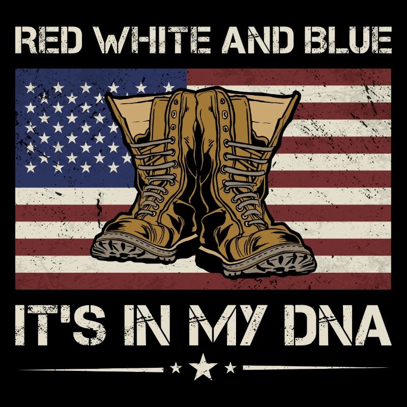 Rouge Blanc et Bleu C’est dans mon ADN Vétéran de l’armée