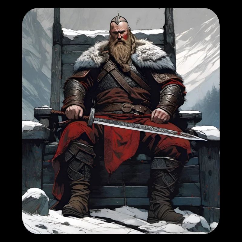 Fier guerrier viking germanique avec épée