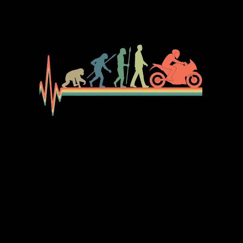 Retro Heartbeat Heartbeat Evolution Motorcycle ECG