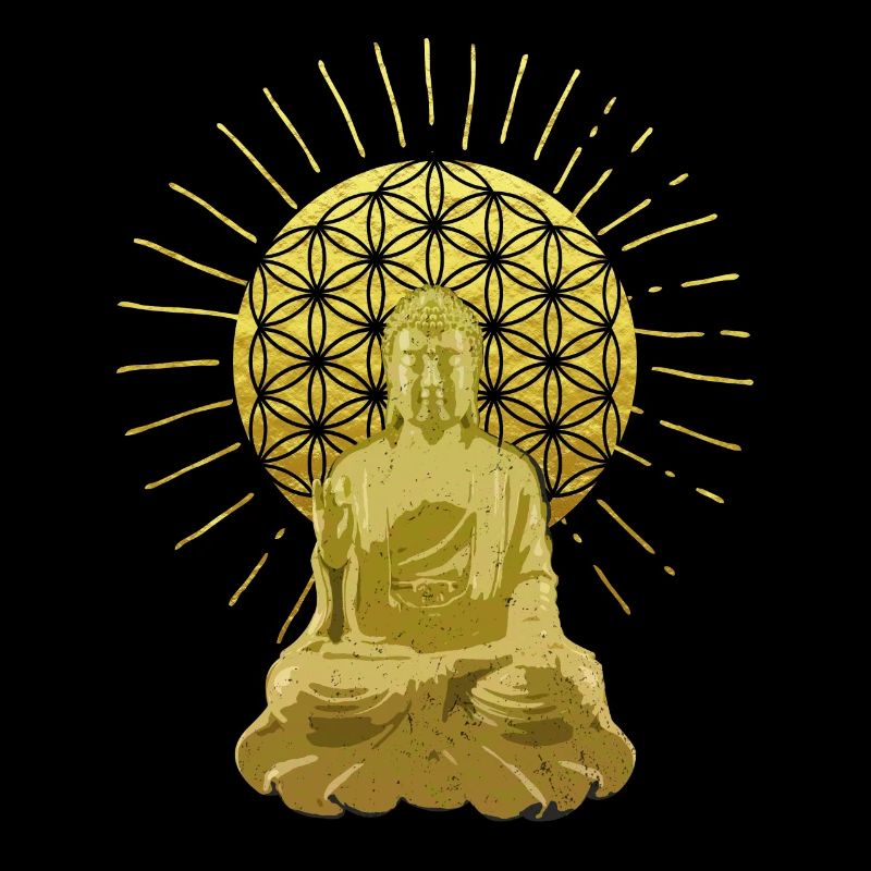Buddha mit Blume des Lebens Geschenk