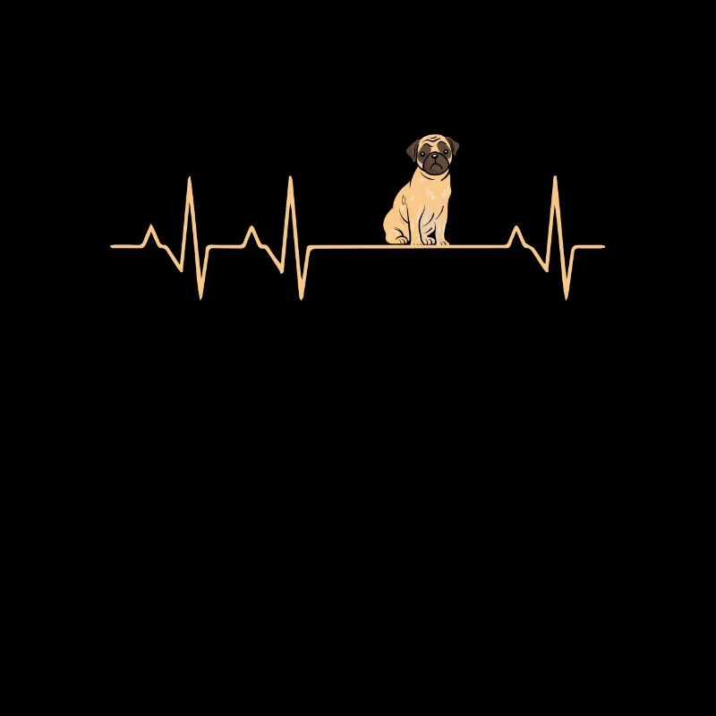 Mops Herzschlag Pug Heartbeat