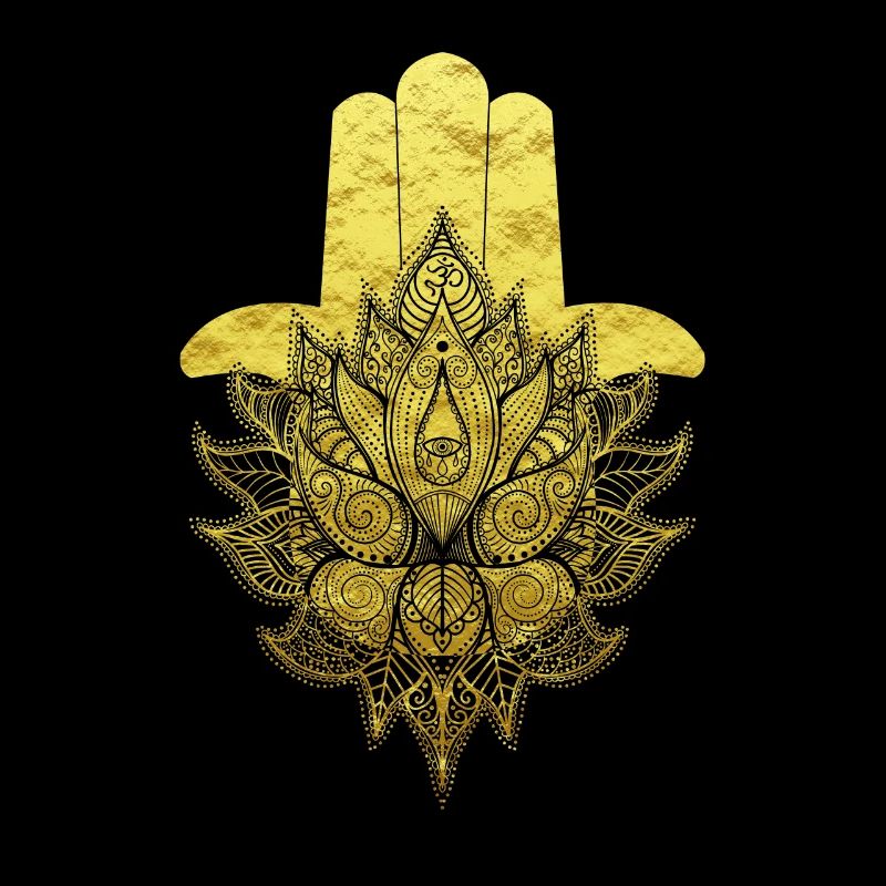 Hamsa main fleur de vie mandala symbole om