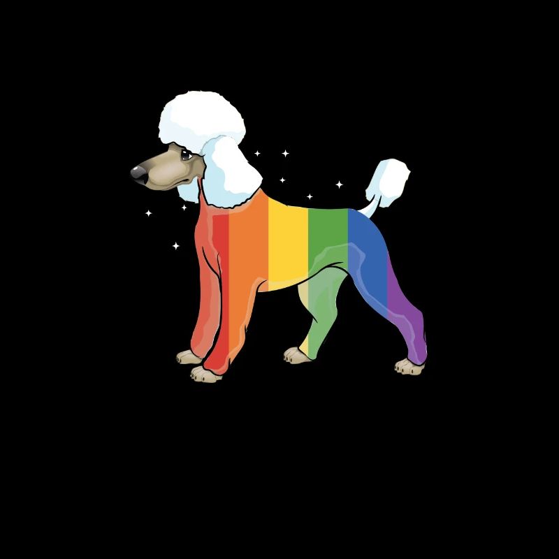 Pudel Hund Regenbogen Gay Pride Homo Geschenk