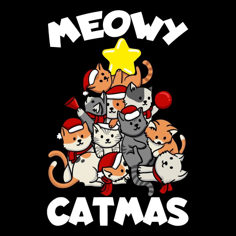Chat Chat Chat Arbre Meowy Catmas Drôle
