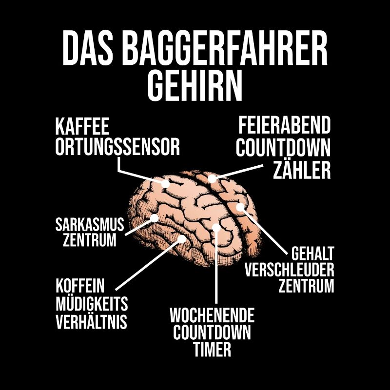 Baggerfahrer Gehirn Bagger Baggerführer Baustellen