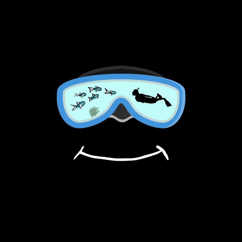 Snorkeling mask with fish algae diving