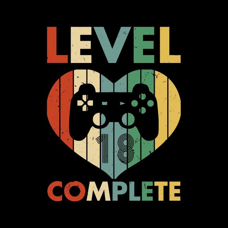 Level Complete 18 Year Old Birthday Gaming