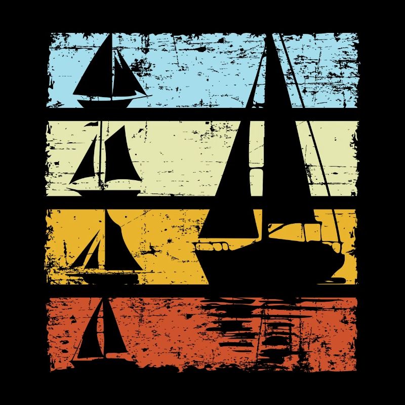 Vintage Sailboat Sailor Skipper Captain Sailing