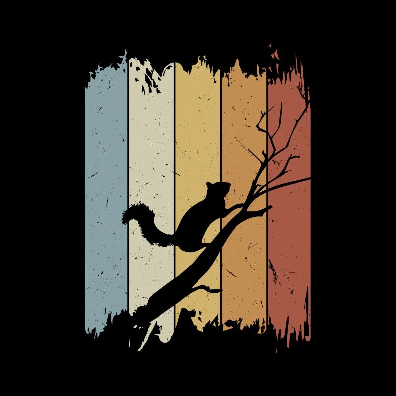 Retro Vintage Eichhörnchen Silhouette