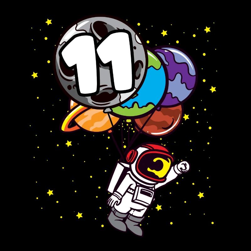11 Birthday Astronaut 11 Years Space Planets