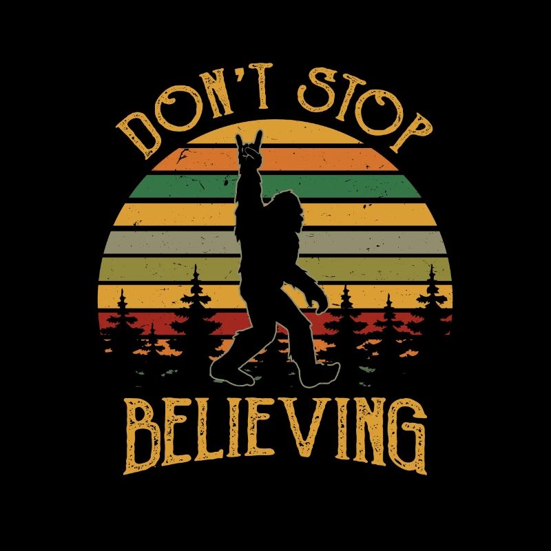 Don’t Stop Believing Bigfoot Rock And Roll retro