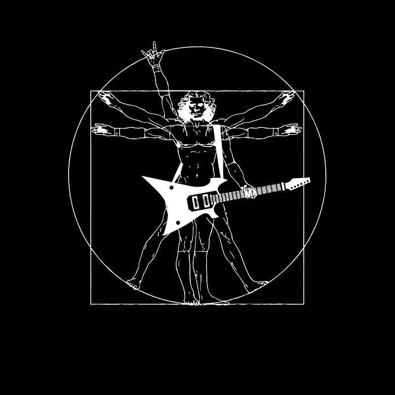 Vitruvian E Guitar Player Leonardo Da Vinci Man