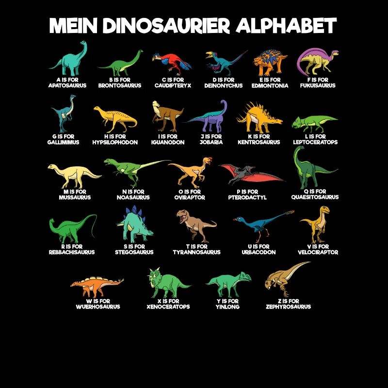 Dinosaurier Alphabet A-Z Dino ABC T-Rex