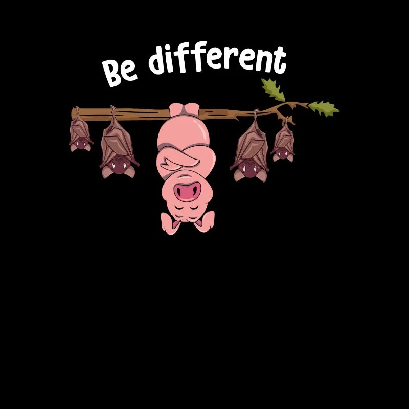 Be Different Pink Pig With Bats