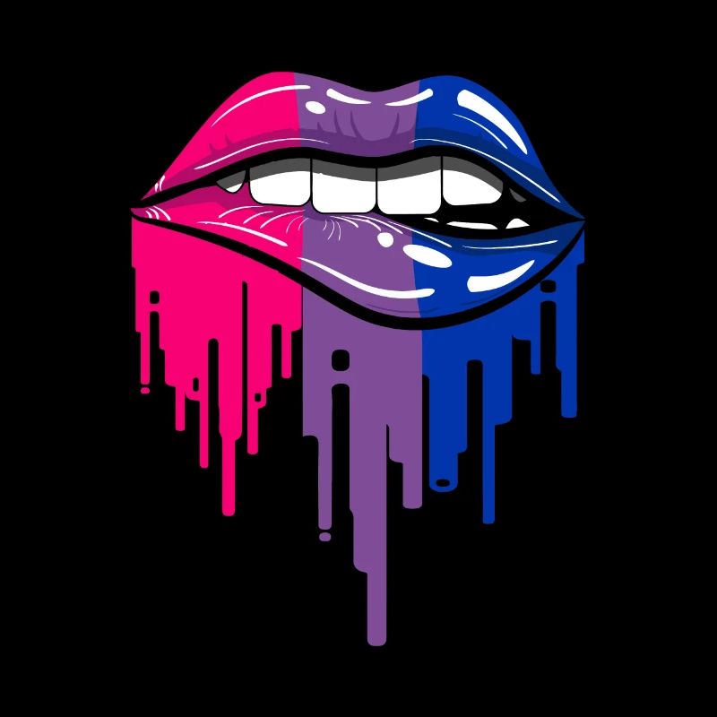 Bisexual Lips LGBTQ Pride Flag Bisexual Lip Bite