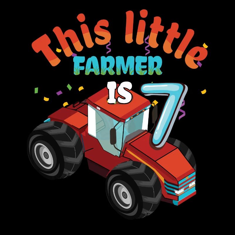 Naissance Né Age 7 ans Petit tracteur fermier