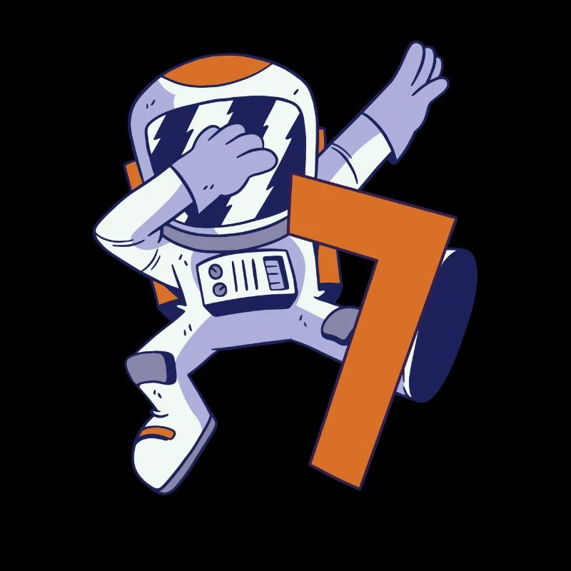 7ème anniversaire Astronaute 7 ans Galaxie spatiale