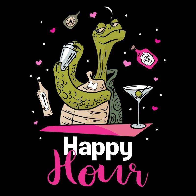 Bartender Turtle Happy Hour Party Holiday