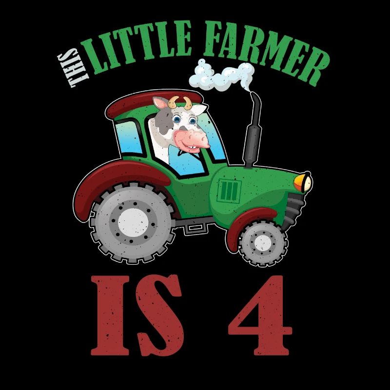 Birth Born Age 4 Years Old Farmer Cow Tractor