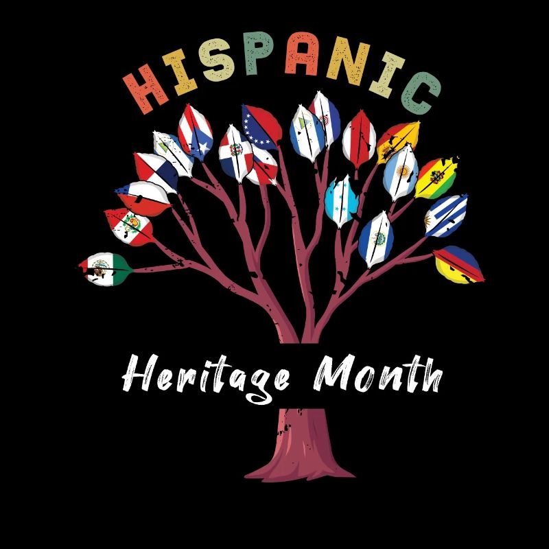 Tree Flags Leaf Hispanic Heritage Month