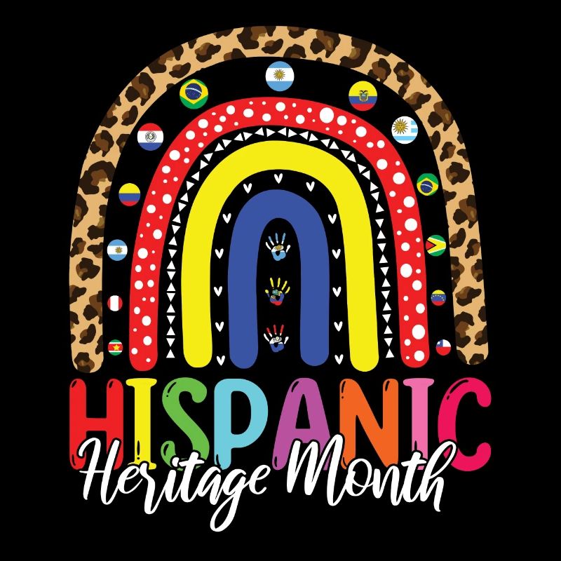 Rainbow Spanish Flags Hispanic Heritage Month
