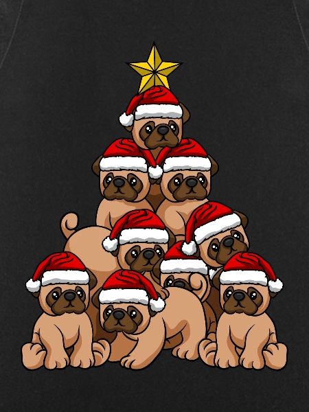 Dog Pug Christmas Tree