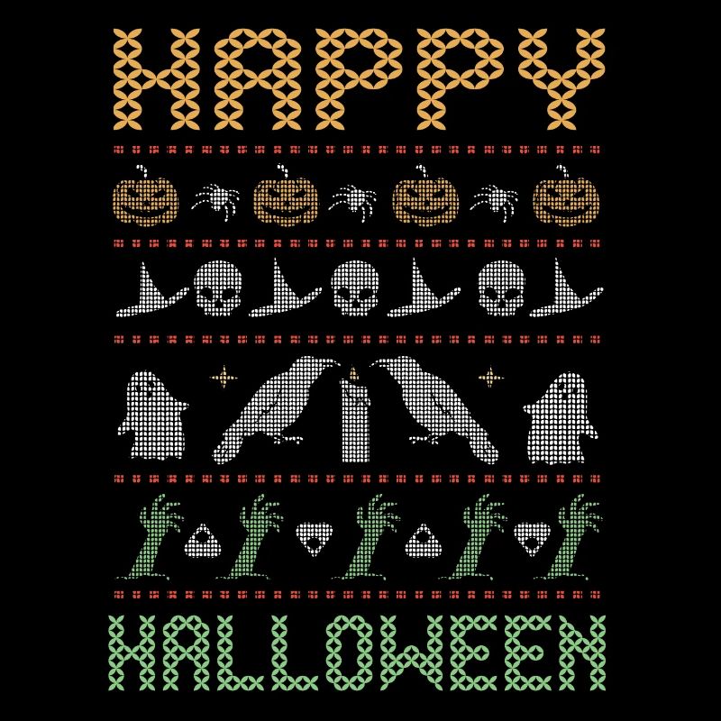 Stitch Pattern Horreur Créatures Joyeux Halloween