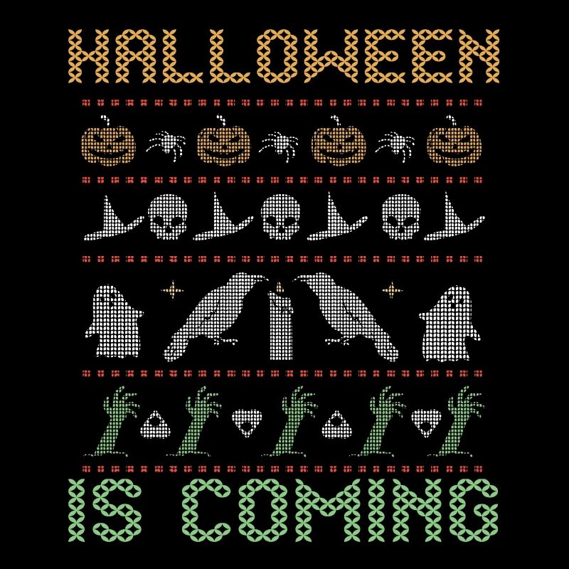 Stitch Pattern Horror Creatures Coming Halloween