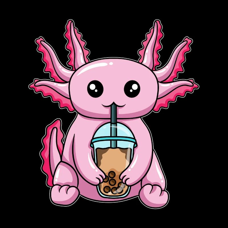 Kawaii Bubble Tea Axolotl