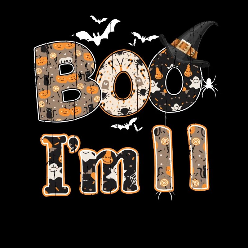 Halloween Pattern Ghost Creatures Birth Age 11