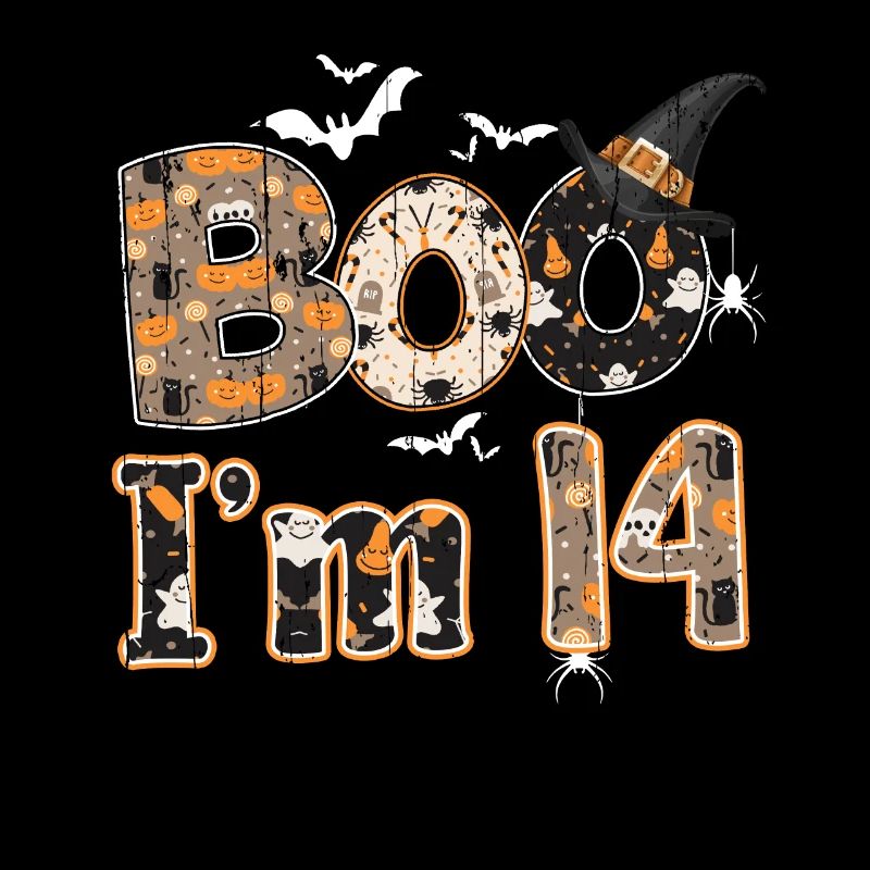 Halloween Pattern Ghost Creatures Birth Age 14