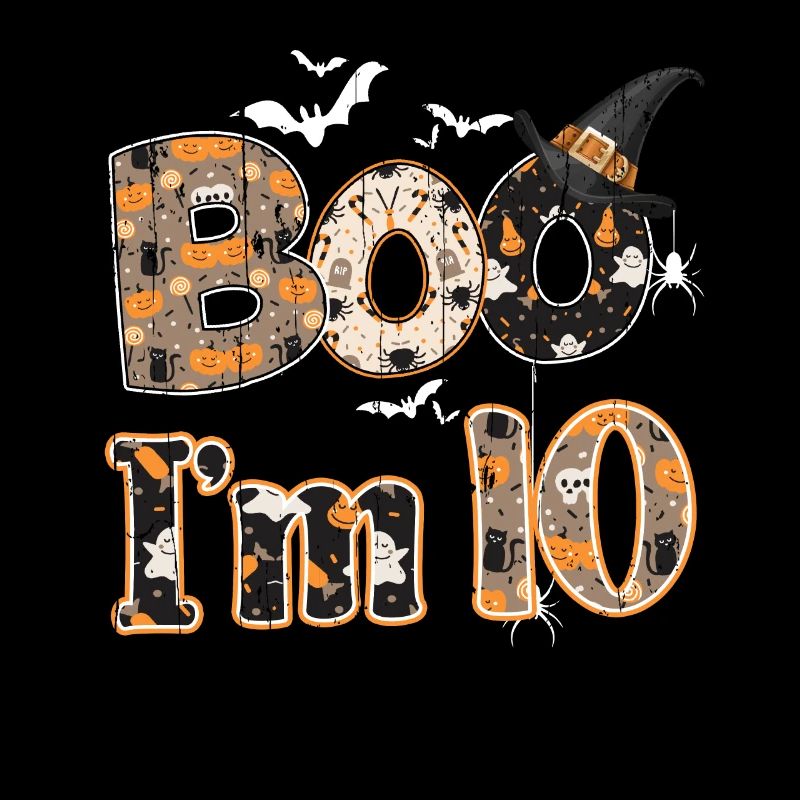 Halloween Pattern Ghost Creatures Birth Age 10