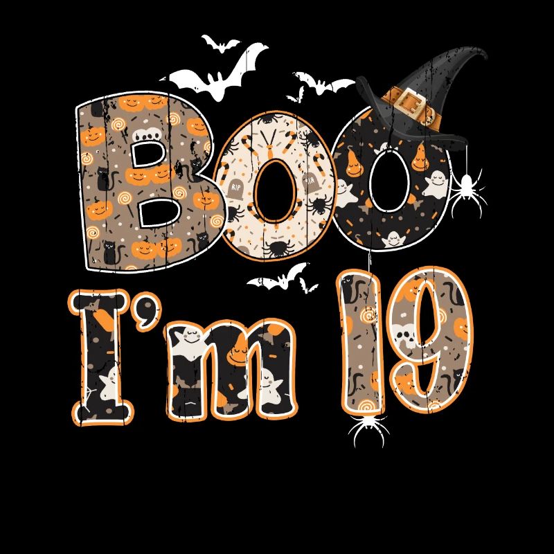 Halloween Pattern Ghost Creatures Birth Age 19